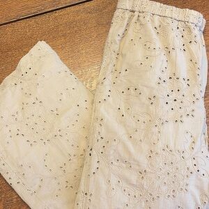 J. Jill Ankle Pants in Beige Eyelet